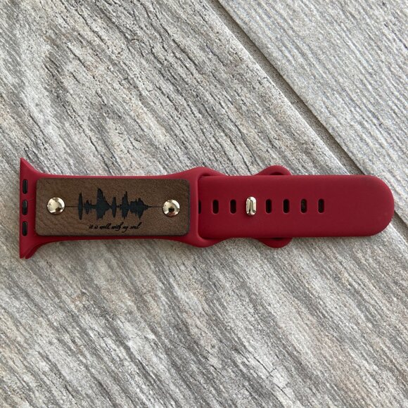It Is Well With My Soul Soundwave Band For Apple Watch 42-49mm - Burgundy - Picture 1 of 3